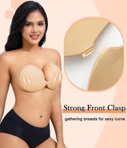 Miniatura 3 de CYDREAM Sujetador sin tirantes adhesivo adhesivo para mujeres de pecho completo, brasier de silicona invisible push up talla grande para vestido sin
