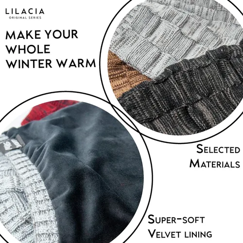 Miniatura 4 de Lilacia Gorro de invierno mejorado con diseño de cola de caballo cálida, gorro de calavera, barba, para bufandas, máscara, talla única