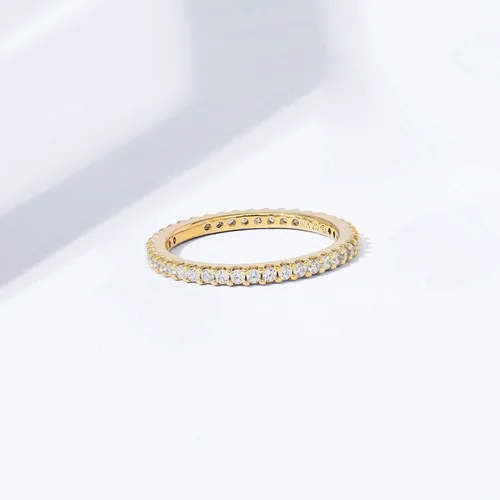 Miniatura 3 de Tienda Essentials Rhodium Plated Single Row Pave Stackable Eternity Ring