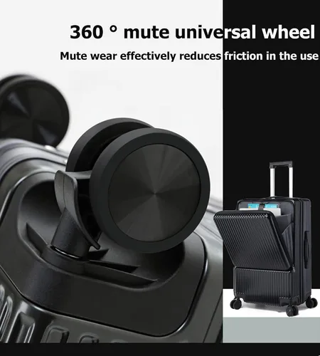Miniatura 6 de feilario Equipaje extensible con ruedas giratorias rígidas de 360, maleta de mano ABS impermeable con carga USB y bloqueo TSA para negocios