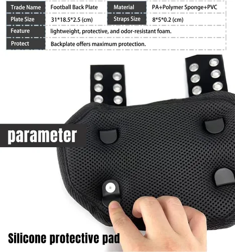 Miniatura 4 de Sports Placa para la espalda de fútbol para hombre, Placas para la espalda de fútbol para hombre, Las espaldas inferiores estarán seguras