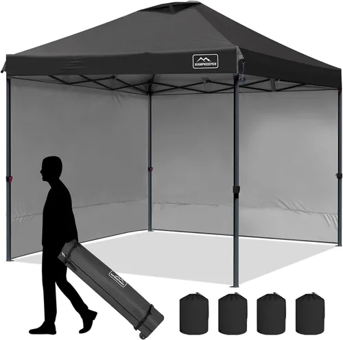 KAMPKEEPER Tienda de campaña desplegable de 10 x 10, impermeable, sombra portátil con paredes laterales, refugio instantáneo ajustable al aire libre