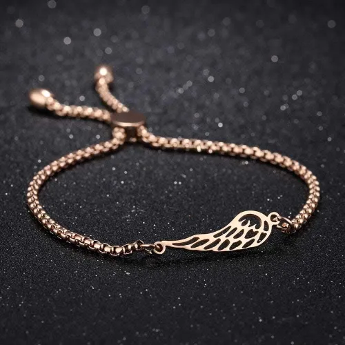 Miniatura 2 de BOBOTUU Stainless Steel Cross Wings Infinity Charm Bracelets for Women Girls Adjustable