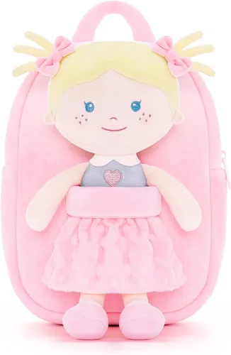 Miniatura 61 de Onetoo Mochila para niños pequeños, regalos de regreso a clases, mochilas para niñas y niños con muñecas de bebé ligeras y suaves en vestido