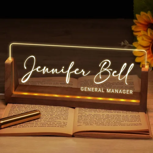 Miniatura 11 de Placa de nombre de escritorio personalizada, placa de identificación acrílica personalizada para escritorio, decoración de oficina para mujeres