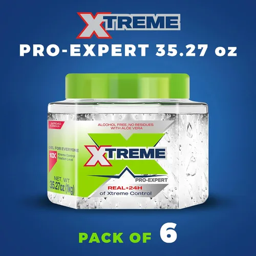 Miniatura 2 de Gel de peinado Xtreme Pro-Expert transparente, sin alcohol, control extremo de 24 horas con aloe vera, frasco de 35.27 oz (paquete de 6)