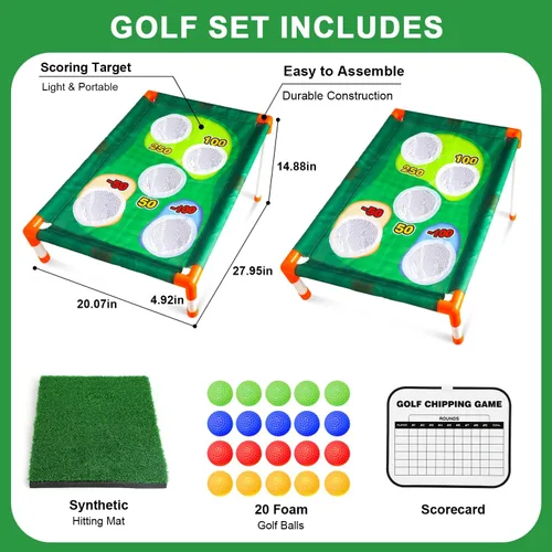 Miniatura 4 de TOY Life Juego de Cornhole de Golf Juego de Golf Corn Hole Set Juego de Golf Chipping para Adultos y Niños Juego de Golf de Patio Trasero Juego