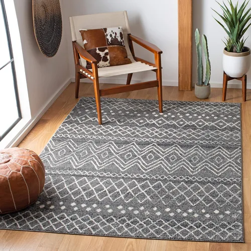 Miniatura 40 de SAFAVIEH Madison Collection - Alfombra decorativa de 2 x 3 pies, color marfil y carbón, diseño marroquí bohemio envejecido, no desprende pelusa