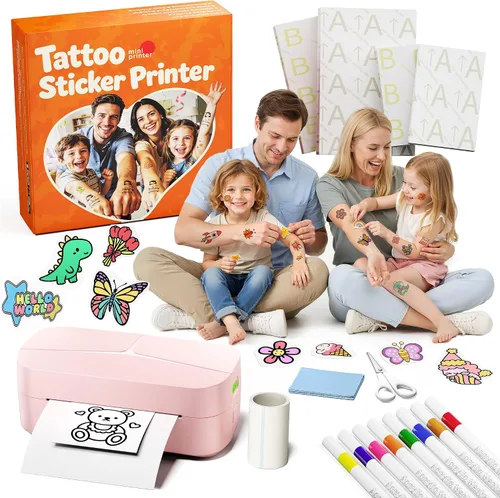 Miniatura 11 de Phomemo TK32 - Kit de tatuaje temporal para niños a partir de 8 años, impresora térmica de tatuajes Bluetooth, crea e imprime tatuajes temporales