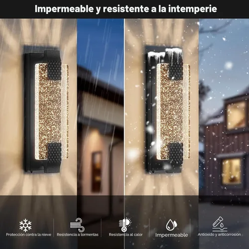 Miniatura 3 de camuucci Luz para exteriores del anochecer al amanecer, luces LED de porche de 15.7 pulgadas para exteriores, impermeable, moderno, soporte de pared
