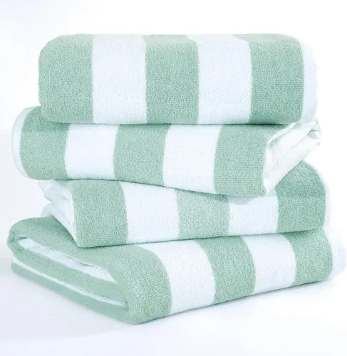 Miniatura 19 de American Soft Linen Cabana - Toallas de playa a rayas, 30 x 60 pulgadas, 4 piezas, toallas de piscina de gran tamaño, secado rápido, sin arena, Beige