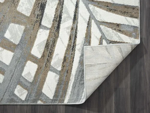 Miniatura 8 de Abani Alfombra decorativa de estilo ecléctico moderno con diseño de hojas de palma, color marrón, gris y beige (4 x 6 pies, gris y marrón)