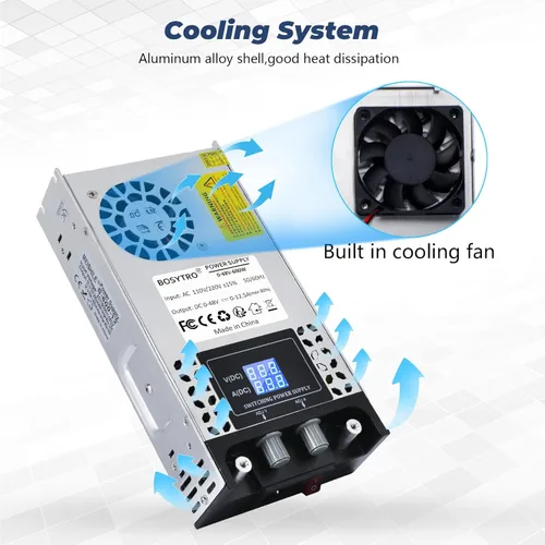 Miniatura 6 de Convertidor de CA a CC Fuente de alimentación de 48 V CC ajustable 0-48V 0-12.5A SMPS Max 600W Fuente de alimentación conmutada para tira LED, bomba