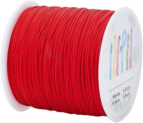 Miniatura 10 de PH PandaHall Cuerda de nailon de 100 yardas de 0.031 in, cordón de anudado chino de nailon Kumihimo hilo de macramé trenzado para sombra ciega, mini