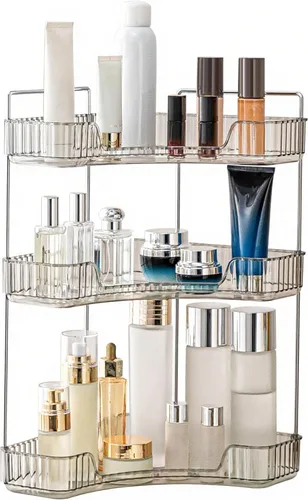 Miniatura 14 de YCIA&DONE Organizador de esquina para mostrador de baño, organizador de maquillaje para tocador, bandeja de perfumes cosméticos para el cuidado
