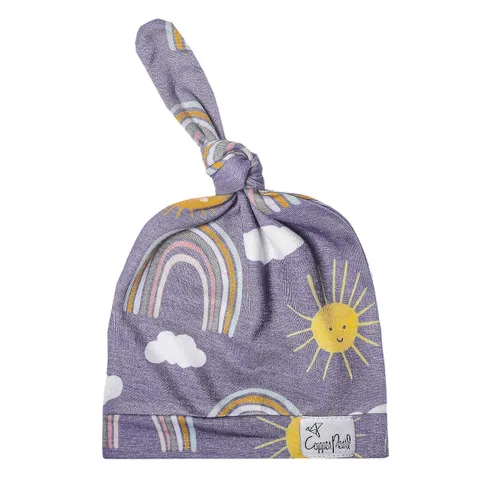 Miniatura 64 de Copper Pearl Gorro de bebé con nudo superior elástico suave Millie