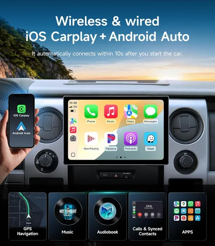 Miniatura 3 de 11.5 '' coche Radios estéreo actualización para Ford F150 2009 2010 2011 2012 con Carplay inalámbrico/Android auto/pantalla táctil/navegación GPS/HD