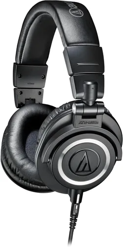 Audio-Technica ATH-M50X - Auriculares profesionales para monitor de estudio, color negro, grado profesional, aclamado por la crítica, con cable