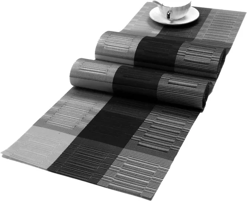 Miniatura 27 de SHACOS - Caminos de mesa de vinilo tejido, lavables, para uso en interiores o exteriores, fáciles de limpiar