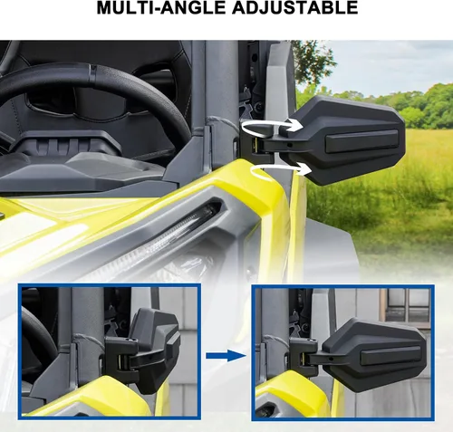 Miniatura 4 de SAUTVS Kit de espejo retrovisor central convexo ajustable y retrovisor lateral plegable para Can-Am Maverick Trail Sport Commander 2018-2026