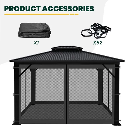 Miniatura 7 de OLILAWN Mosquitera Universal de Repuesto para Cenador, Malla Protectora para Toldo Exterior de 10' x 10', Cortina de Pared Lateral de 4 Paneles