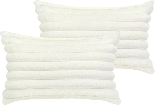 Miniatura 19 de Juego de 2 fundas de almohada de 18 x 18 pulgadas, fundas decorativas de piel sintética para cama, funda de almohada suave y esponjosa con respaldo