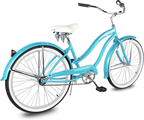 Miniatura 3 de MICARGI Bicicleta híbrida para adultos de 24/26 pulgadas, bicicleta híbrida de 1/7 velocidades para mujeres, hombres, personas mayores, bicicleta