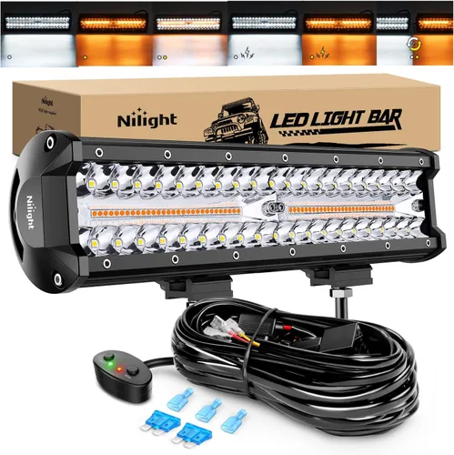 Miniatura 14 de Nilight ZH411-A 12” 12” 300 W, 300 W, triple fila de inundación Spot Combo 30000LM Led Off Road luces para camiones con juego de arnés de cableado 1
