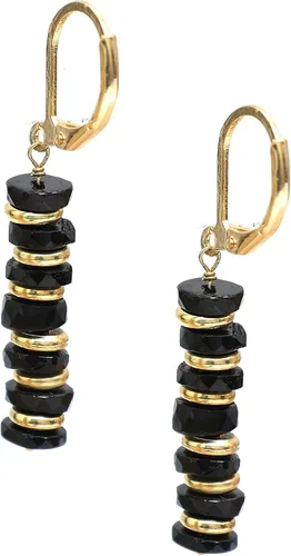 Miniatura 8 de Pendientes colgantes de cuentas naturales ligeros hechos a mano con cristales de joyería hipoalergénica sin manchas chapados en oro, joyería