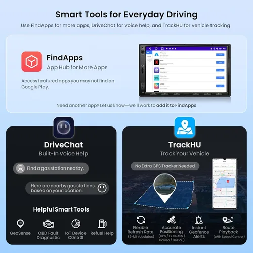Miniatura 7 de ATOTO A5L - Estéreo de coche doble DIN Android de 7 pulgadas, CarPlay inalámbrico y Android Auto, conexión Wi-Fi/Bluetooth/USB, radio de coche