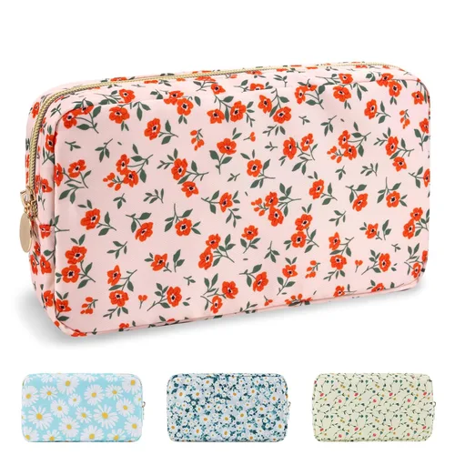 Miniatura 21 de Estuche pequeño para lápices y maquillaje para bolso, lindo estuche de lápices, bolsa de pinceles de maquillaje de nylon con cremallera, estuche