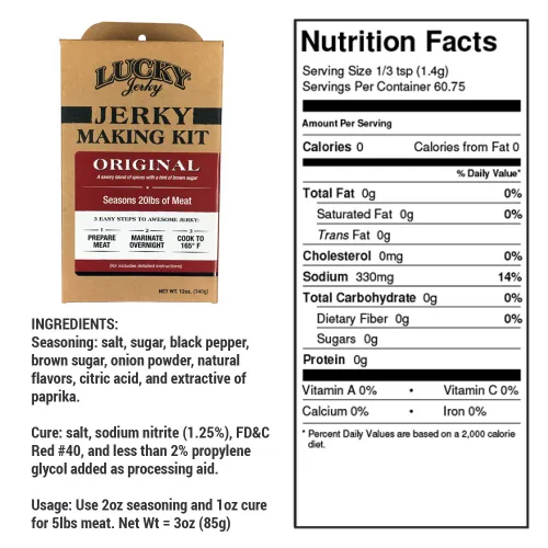 Miniatura 5 de Lucky Jerky Kit de condimento y curación de cecina, paquete de 4 unidades, original, pimiento rojo, teriyaki, condimentado, temporada 80 libras