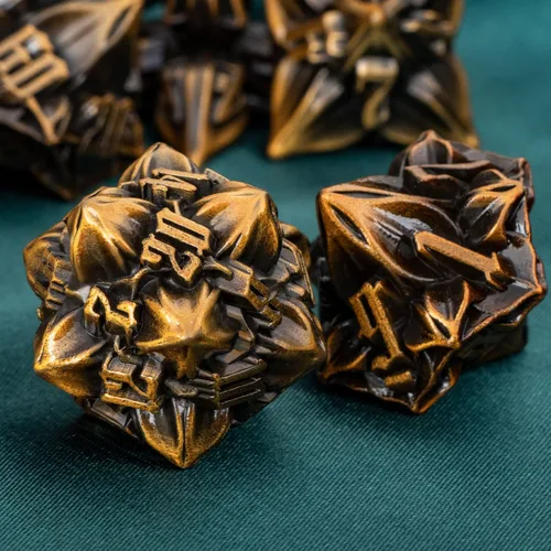 Miniatura 2 de ARUOHHA juego de dados de metal DND diseño de hoja púrpura, juego de dados poliédricos con caja, 7 piezas de dados D y D para juegos de rol RPG D20