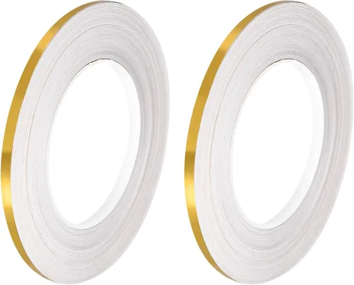 Miniatura 8 de uxcell 2 calcomanías autoadhesivas de papel de aluminio de 0.2 pulgadas x 164 pies para decoración de huecos, tira de cinta adhesiva impermeable