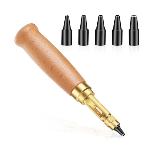 Miniatura 8 de TLKKUE Perforadora Ajustable de Tornillo con Mango de Madera Negra Herramienta Automática de Perforación con 6 Puntas