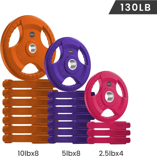 Miniatura 2 de SPART Placas de Peso Olímpico de 2 Pulgadas con Recubrimiento de Goma de Color en Pares o Individual para Entrenamiento de Fuerza, Levantamiento