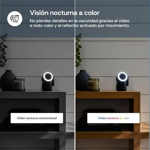 Miniatura 6 de Luna 2K Cámaras interiores para seguridad del hogar, WiFi de 2.4 GHz y 5 GHz, inclinación panorámica de 360 grados, foco integrado, seguimiento