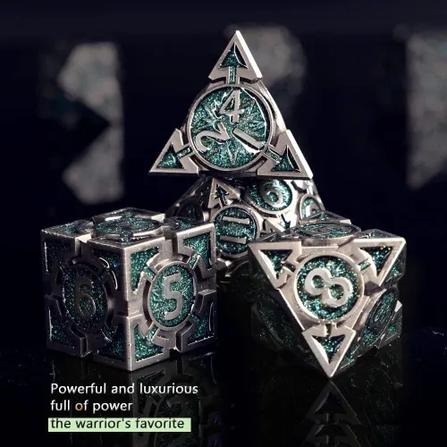 RULE DICE DND - Juego de dados de metal, dados de D&D Dungeons and Dragons, juego de dados D y D grandes pesados de 7 dados de metal, RPG MTG, juego