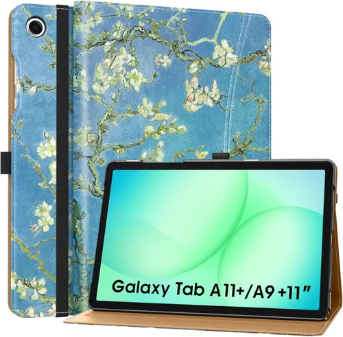 Miniatura 9 de MoKo Funda para Samsung Galaxy Tab A11+/ A11 Plus/ A9+/ A9 Plus de 11 pulgadas 2026/2024, piel sintética multiángulo con correa de mano, bolsillo