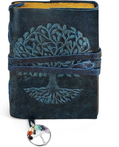 Miniatura 13 de Diario de cuero para mujeres y hombres, 200 páginas, 5 x 7 pulgadas, regalos para mujeres, diario de viaje, cuaderno de mujer, marcador de 7 chakras