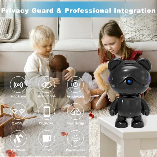Miniatura 2 de Cámara de seguridad interior 3K 5MP para el hogar - Lindo monitor de bebé y cámara para mascotas, WiFi 2.4/5G, detección de humanos y mascotas