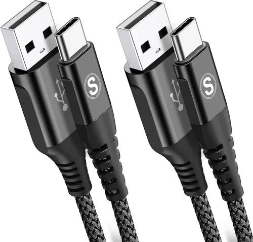 Miniatura 11 de sweguard Cable USB tipo C de 3.1A de carga rápida [2 unidades, 6.6 pies + 6.6 pies], cargador USB-A a USB-C, cable trenzado de nailon para Samsung