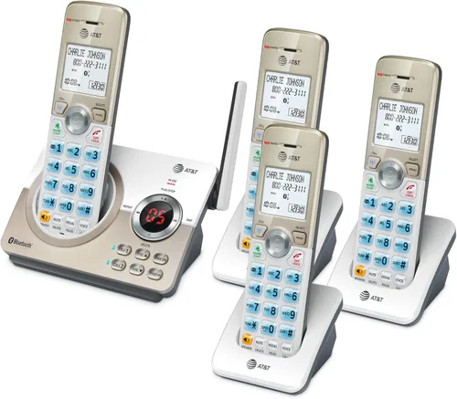 Miniatura 10 de AT&T DECT 6.0 Teléfono inalámbrico, 4 auriculares, bloqueador de llamadas inteligente, conexión Bluetooth a celda, contestador automático, pantalla