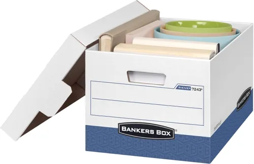 Miniatura 5 de Fellowes Bankers Box - Paquete de 20 cajas de almacenamiento de archivos resistentes con tapas, montaje de plegado rápido, carta/legal, (0724314)