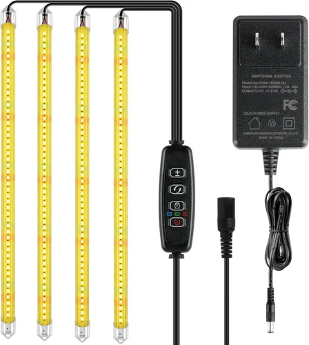 Miniatura 24 de iPower Luz LED de crecimiento con espectro completo para plantas de interior, cuello de cisne ajustable, 5 niveles regulables, 3 modos de Blanco