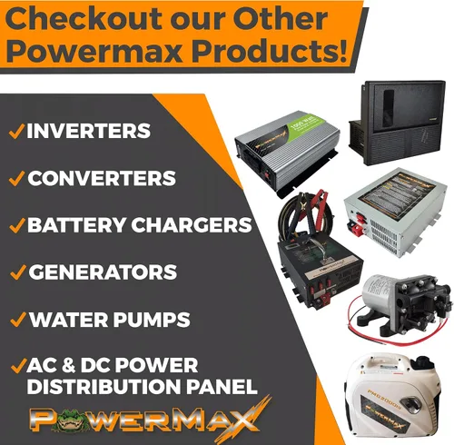 Miniatura 5 de PowerMax PM4 55A mba convertidor de energía de 110V CA to 12V CC, de 55 amperios, con cargador de baterías inteligente incorporado de 4 fases