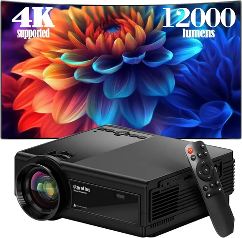 Miniatura 7 de Mini proyector, proyector Bluetooth WiFi 5G, staratlas 12000L Native 1920* 1080 P, proyector de video al aire libre, cine en casa compatible