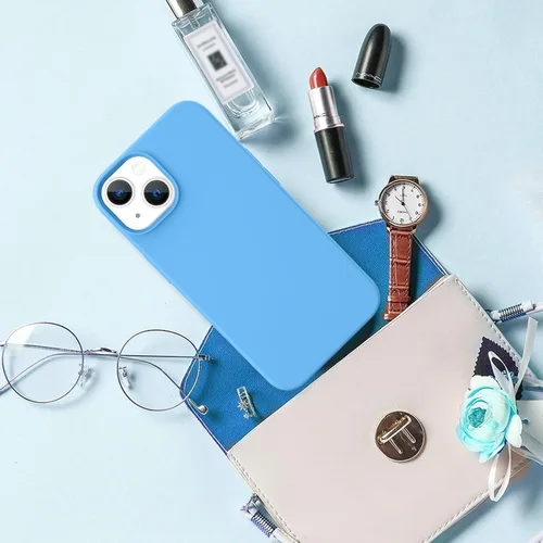 Miniatura 6 de DOMAVER Funda para iPhone 13, funda de teléfono para iPhone 13, silicona líquida, gel suave, forro de microfibra, funda protectora a prueba de Azul