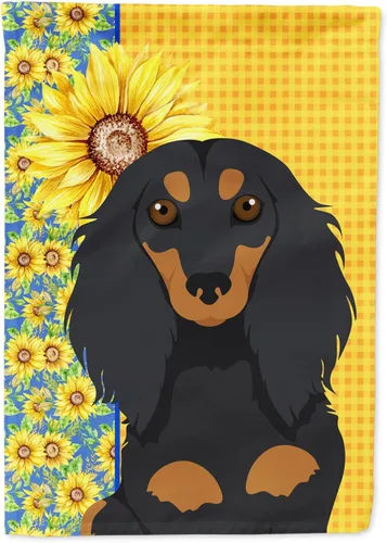Miniatura 378 de Caroline's Treasures WDK5331CHF - Bandera de verano con diseño de girasoles rojos y blancos, manga grande, para porche, para colgar en la pared