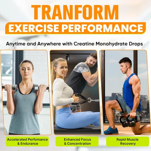 Miniatura 6 de Monohidrato de creatina, creatina líquida para masa muscular, fuerza, glúteos, glúteos y resistencia, creatina para mujeres y hombres con colágeno